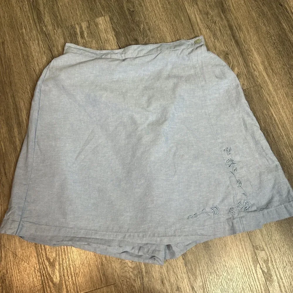 Blues Etc Vintage Cotton Wrap Skirt 9 Blue Butter Mom Country Coastal